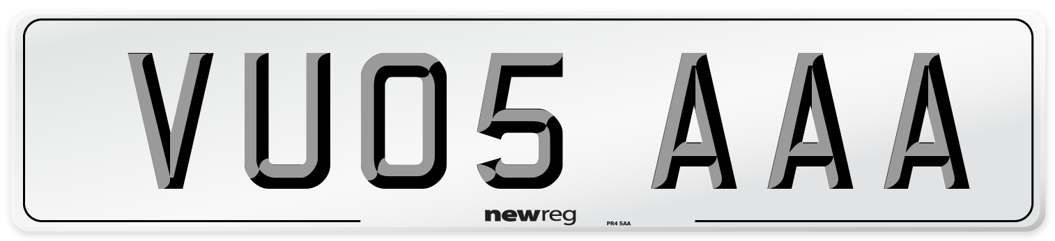 VU05 AAA Number Plate from New Reg